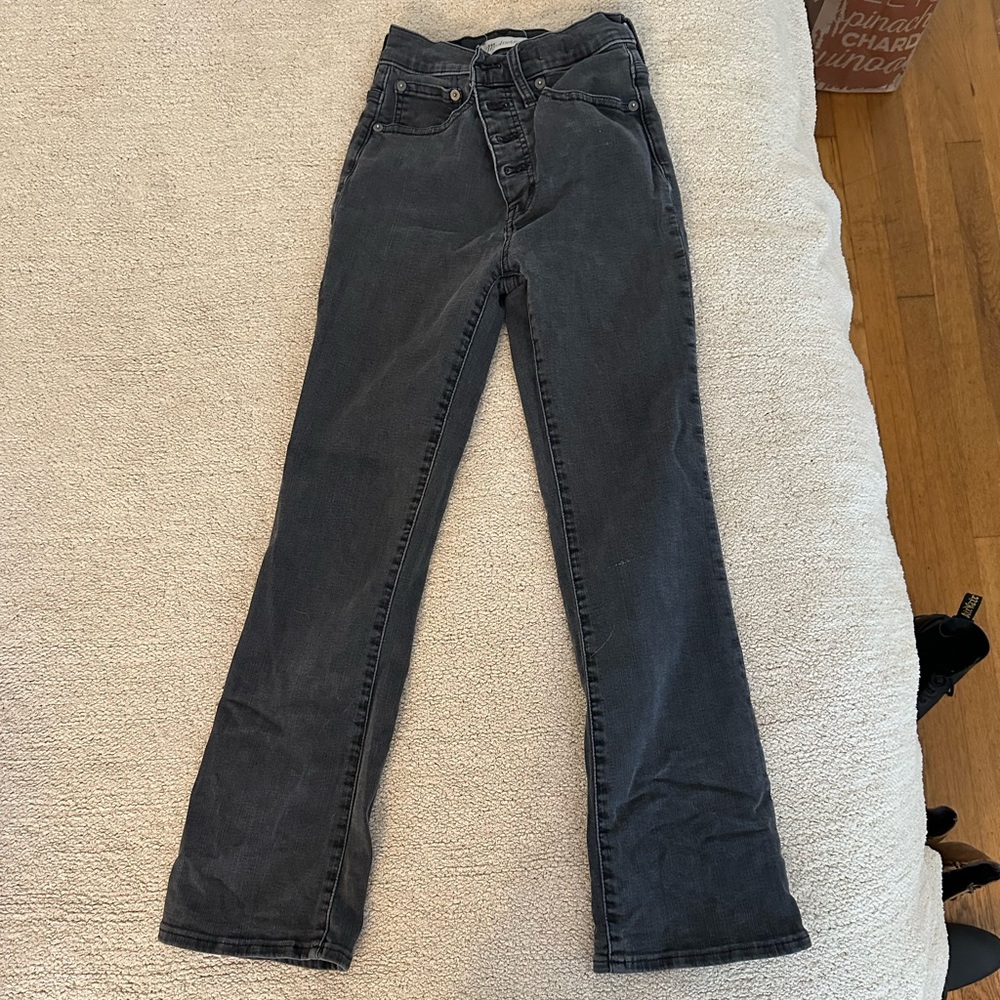 Madewell Cali Denim Boot Crop Black Jeans